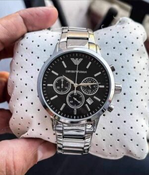 Armani Ar 2453 Silver &Amp; Black Watch β TrendsWrist
