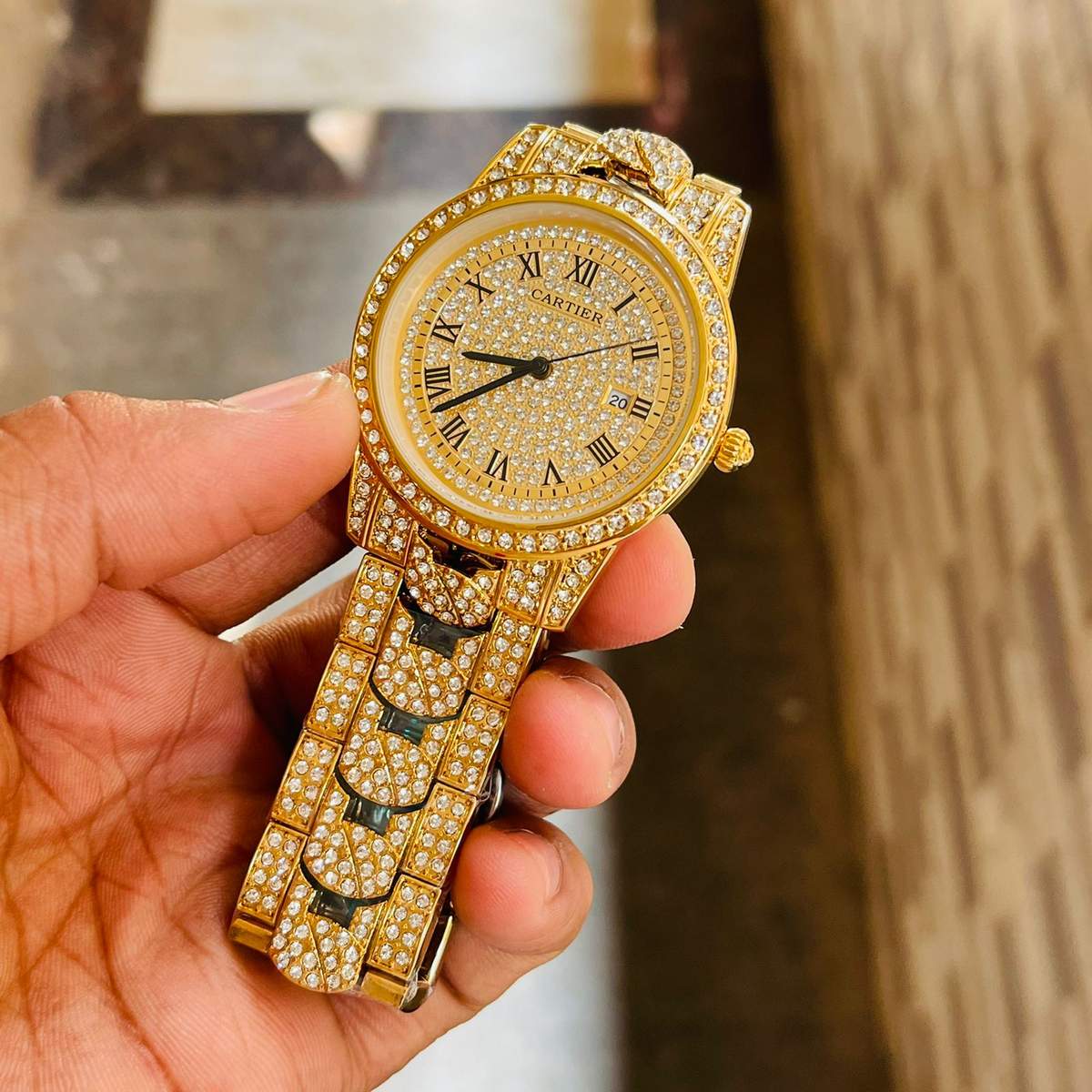 TrendsWrist Cartier For Her Gold Premium Watch
