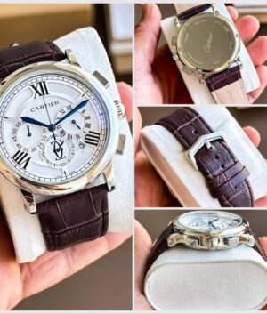 TrendsWrist Cartier Mens Brown Silver Premium Watch