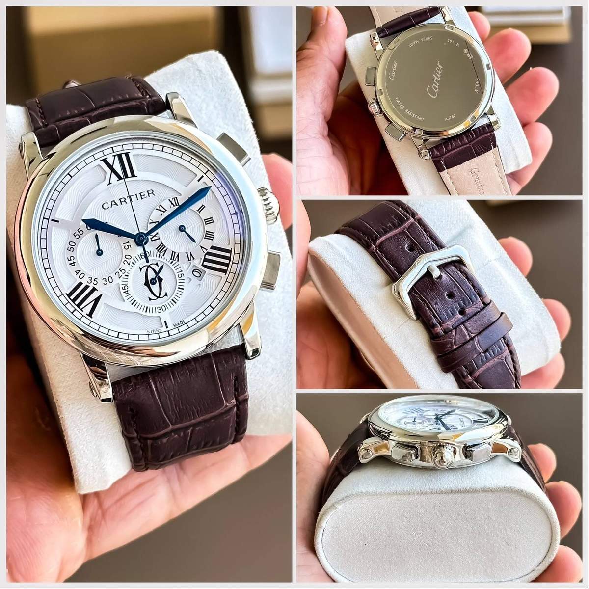 TrendsWrist Cartier Mens Brown Silver Premium Watch