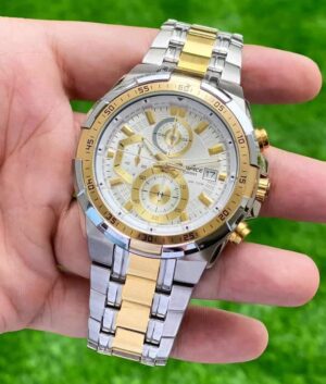 Casio Edifice Efr 539 Gold &Amp; White Watch – TrendsWrist
