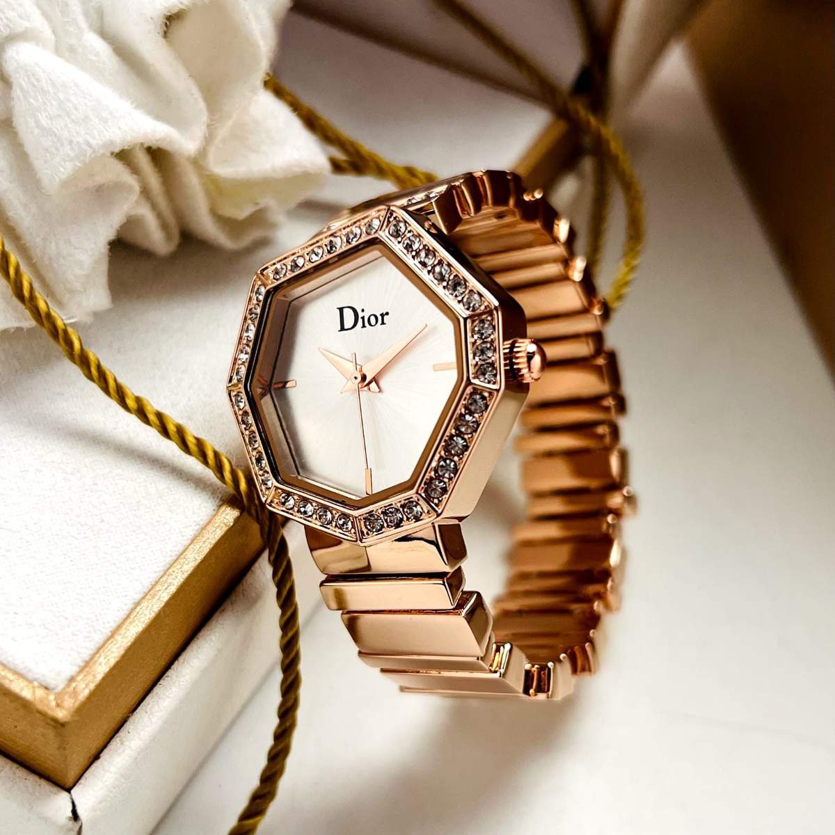 Gem Dior Rosegold &Amp; White Watch – TrendsWrist