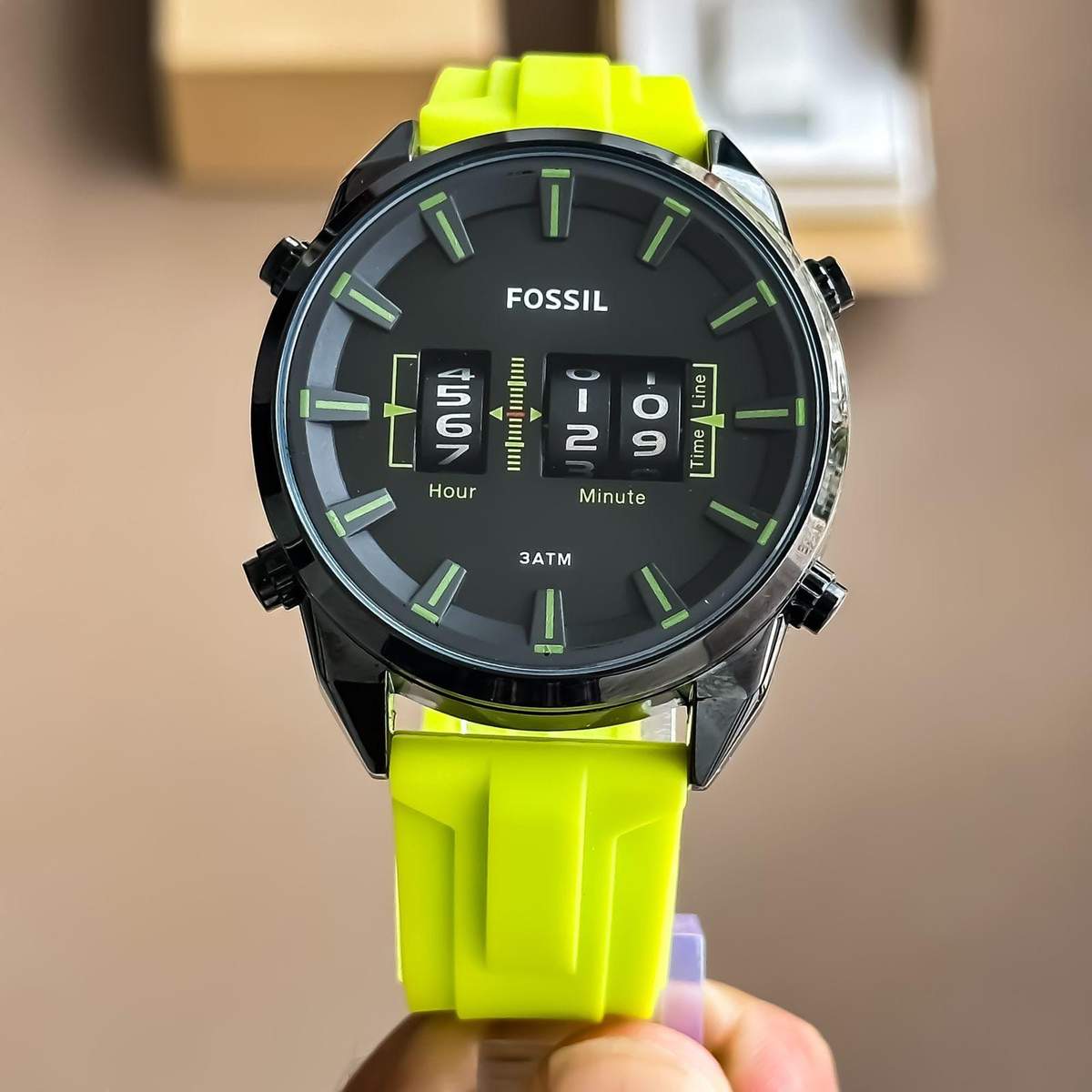 TrendsWrist Fossil Drum Roller Neon Premium Watch