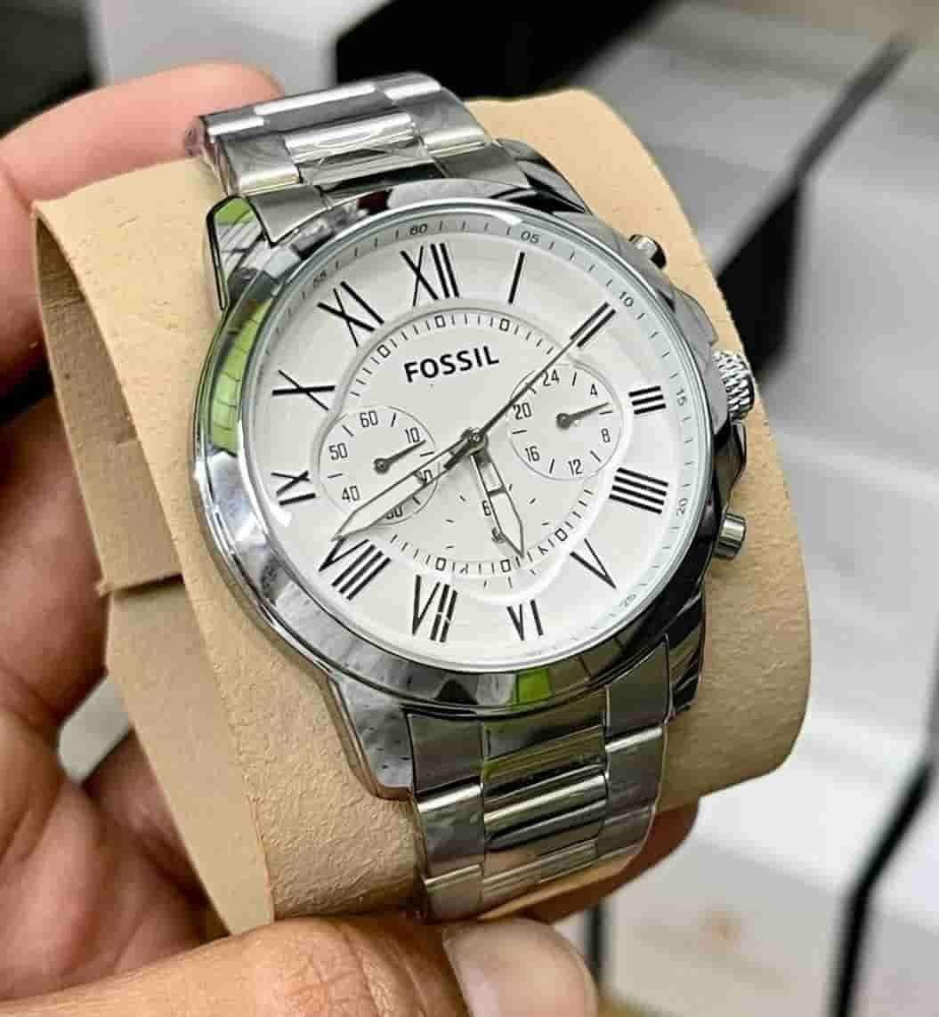 Fossil Fs4832 Silver Chain Watch โ TrendsWrist