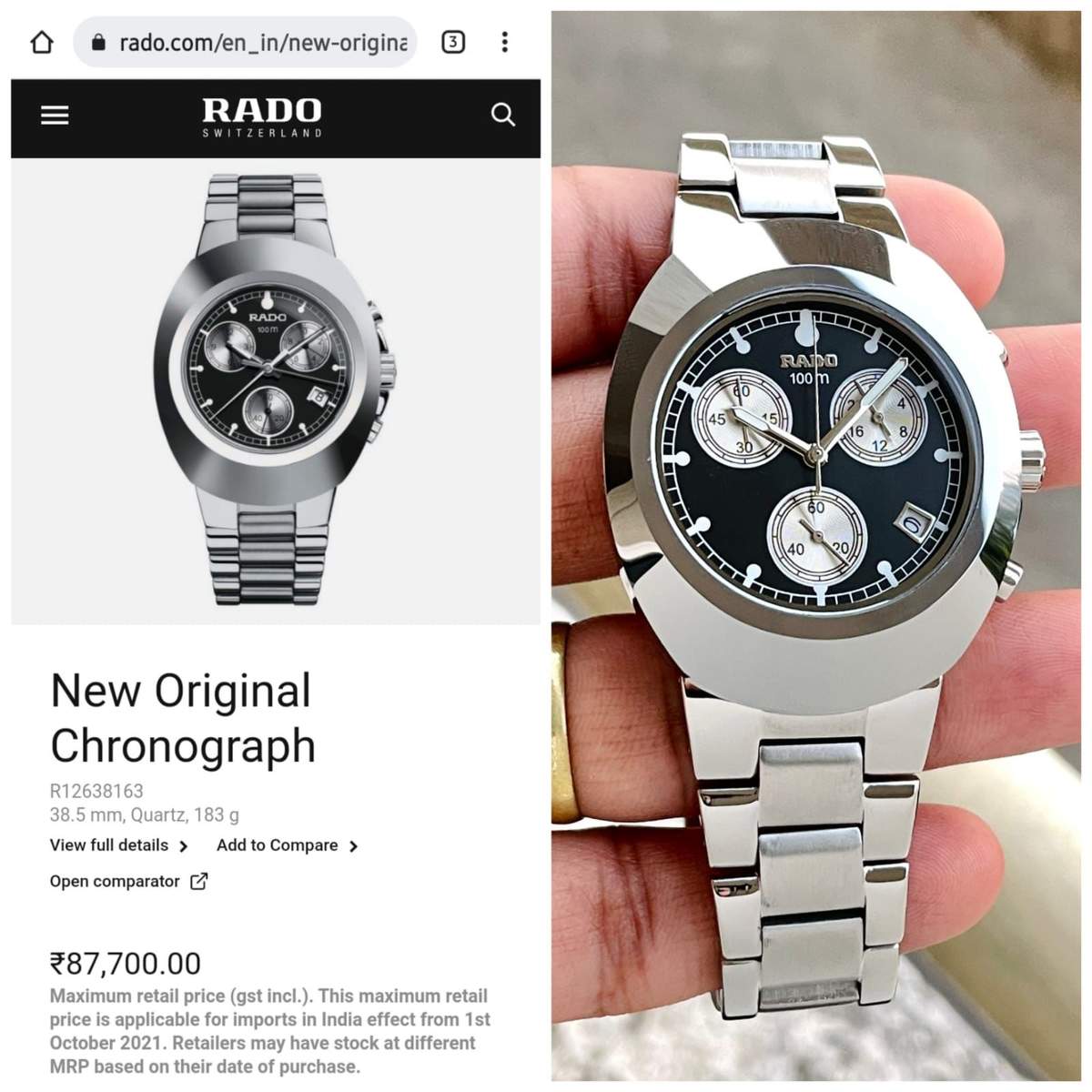 TrendsWrist Rado Diastar Mens Silver Premium Watch