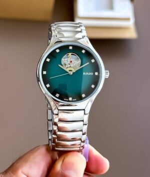 TrendsWrist Rado Mens Silver Green 1000195706 Premium Watch