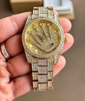 Rolex Logo Rotating Gold Watch – TrendsWrist