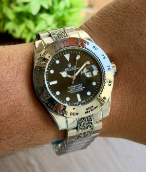 Rolex Submariner Handcrafted Silver Watch – TrendsWrist