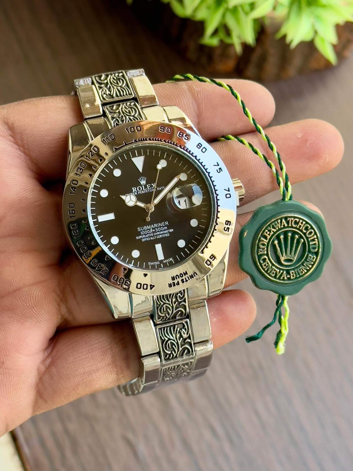 Rolex Submariner Handcrafted Silver Watch β TrendsWrist