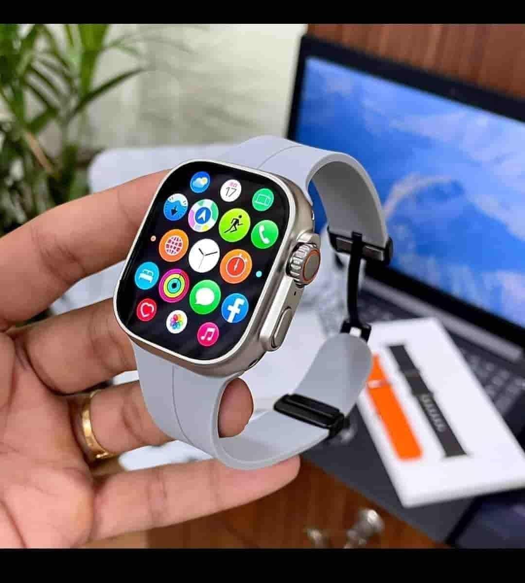 Series 8 Ultra Gray Apple Logo Watch β TrendsWrist