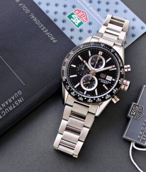 TrendsWrist Tag Heuer Chronograph Black Dial Premium Watch